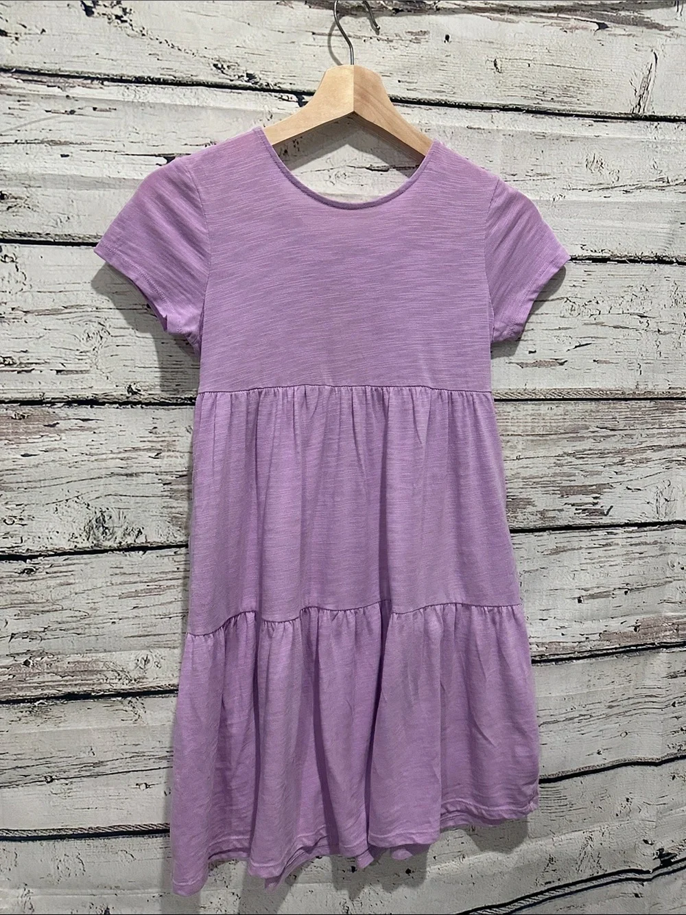 Cat & Jack Lavender Tiered Short-Sleeve Dress